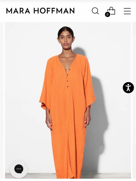 Mara Hoffman Dresses & Skirts - Mara Hoffman Phoebe Crinkled Cotton Gauze Maxi Dress Orange XS
